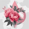 Картина за номерами "Геометричні фігури з півоніями" ©art_selena_ua, 30х30 см