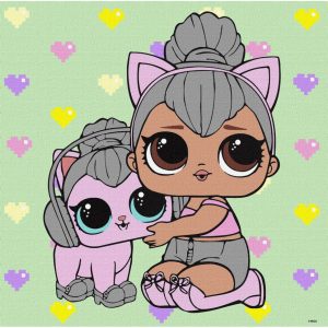 Картина за номерами "L.O.L. Surprise! TroopSurprise Kitty Queen With Kitty Kitty", 40х40 см