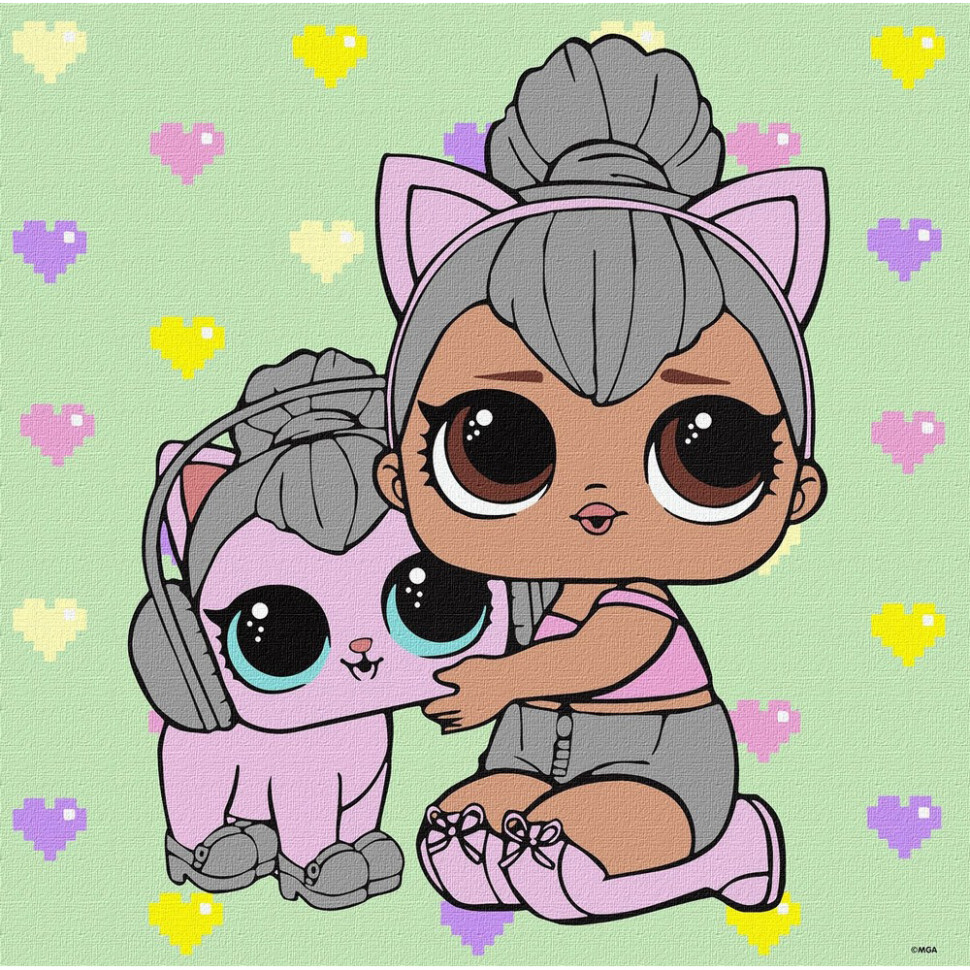 Картина за номерами "L.O.L. Surprise! TroopSurprise Kitty Queen With Kitty Kitty", 40х40 см Картина за номерами "L.O.L. Surprise! TroopSurprise Kitty Queen With Kitty Kitty", 40х40 см