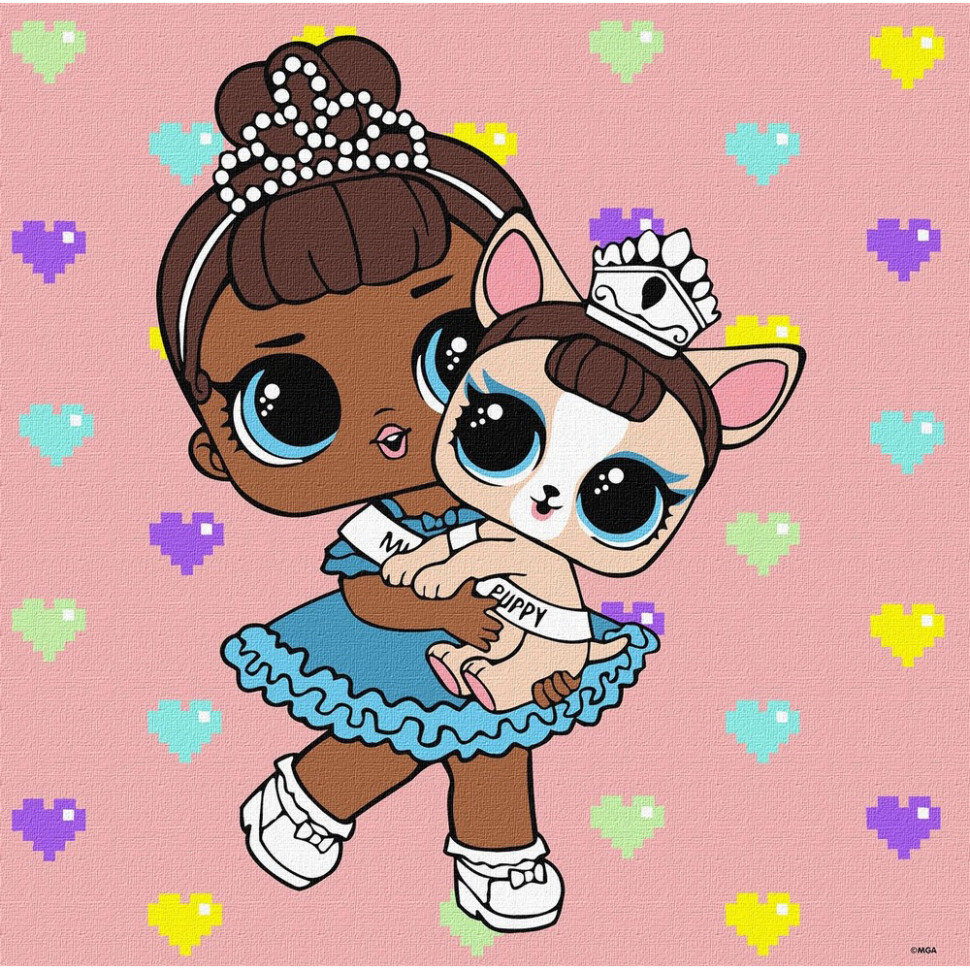 Картина за номерами "L.O.L. Surprise! TroopSurprise Miss Baby With Miss Puppy", 40х40 см Картина за номерами "L.O.L. Surprise! TroopSurprise Miss Baby With Miss Puppy", 40х40 см