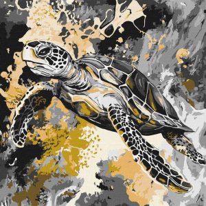 Картина за номерами "Золота черепаха" ©art_selena_ua, 40х40 см