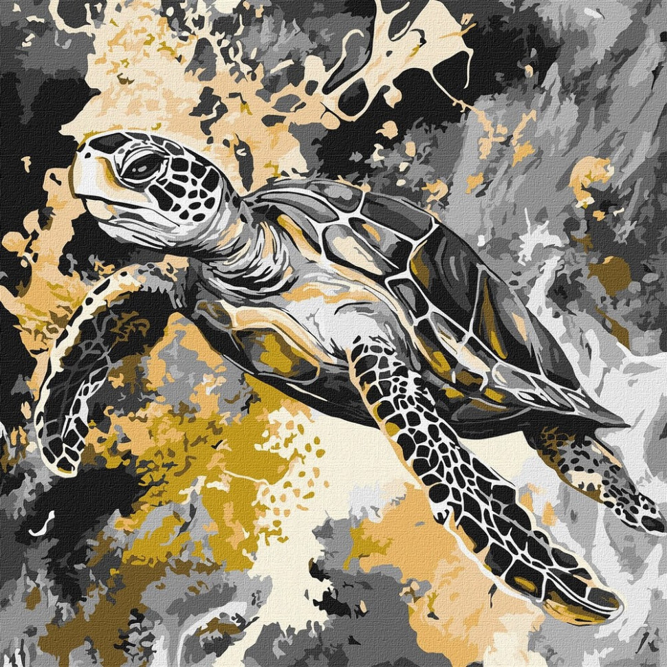 Картина за номерами "Золота черепаха" ©art_selena_ua, 40х40 см Картина за номерами "Золота черепаха" ©art_selena_ua, 40х40 см