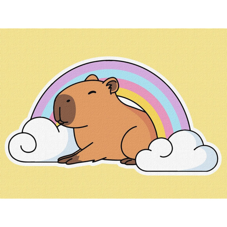 Картина за номерами "Капібара і веселка" ©art_selena_ua, 30х40 см Картина за номерами "Капібара і веселка" ©art_selena_ua, 30х40 см