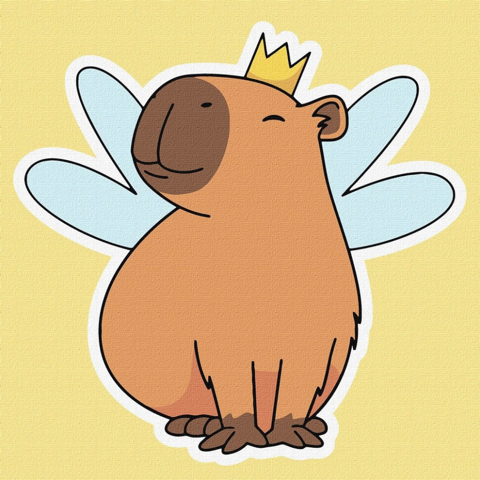 Картина за номерами "Капібара-фея" ©art_selena_ua, 30х30 см Картина по номерам "Капибара-фея" ©art_selena_ua, 30х30 см