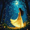 Картина за номерами "Дівчина серед світлячків" ©art_selena_ua, 30х30 см