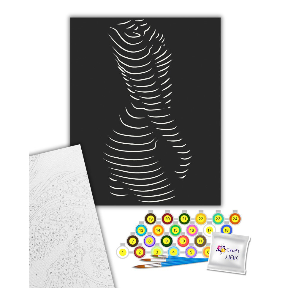 Картина за номерами "Звабливий силует" 40х50 см Картина за номерами "Звабливий силует" 40х50 см - Зображення 2