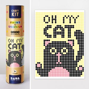 Картина за номерами стікерами в тубусі "Кіт" 1200 стікерів, 33х48 см