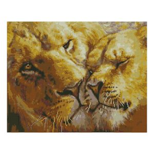 Алмазна мозаїка. Strateg "Левова ніжність" 40х50 см