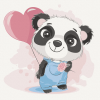 Картина по номерам. Art Craft "Панда с шариком" 30х30 см
