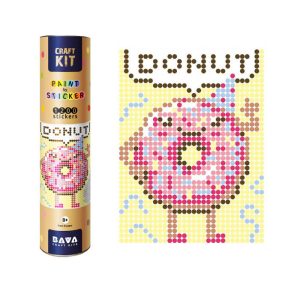 Картина за номерами стікерами в тубусі "Пончик" 1200 стікерів, 33х48 см