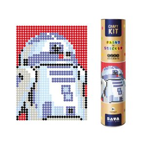 Картина за номерами стікерами в тубусі "Робот синій" (R2D2), 1200 стікерів, 33х48 см Картина за номерами стікерами в тубусі "Робот синій" (R2D2), 1200 стікерів, 33х48 см