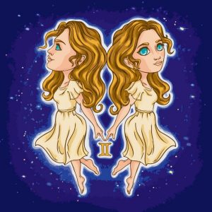 Картина по номерам "Знаки зодиака. Близнецы" 40х40 см