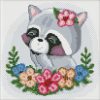 Алмазна мозаїка без підрамника "Квітковий єнот", 30х30см