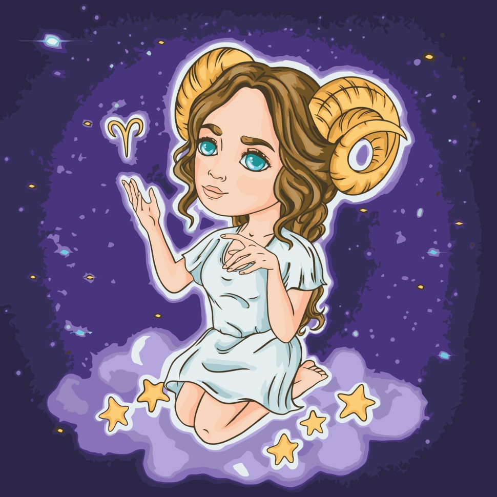 Картина за номерами "Знаки зодіаку. Овен" 40х40 см Картина по номерам "Знаки зодиака. Овен" 40х40 см