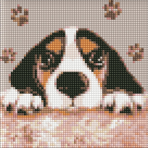 Алмазна мозаїка без підрамника "Чарівний песик" 20х20см