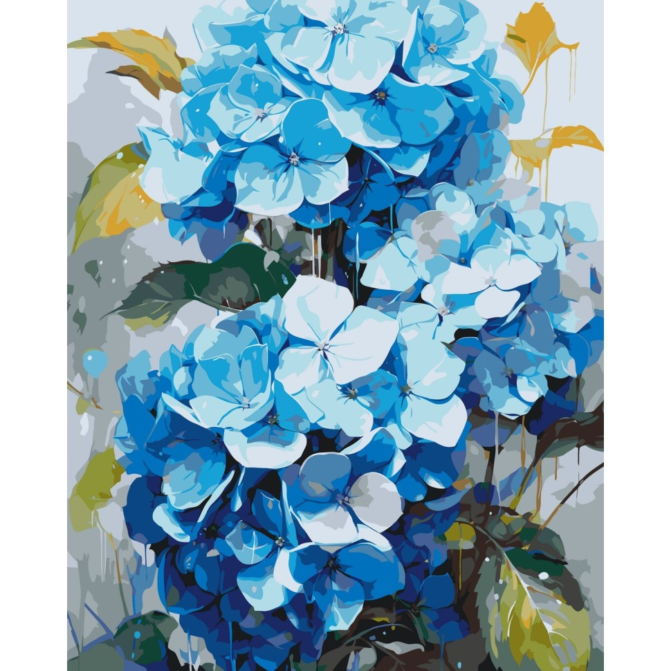 Картина за номерами "Блакитні гортензії" 40x50 см Картина за номерами "Блакитні гортензії" 40x50 см