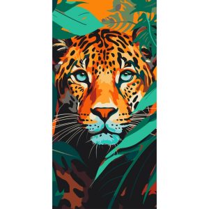 Картина по номерам "Хищный взгляд" 40х80 см