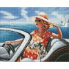 Алмазна мозаїка "Відпочинок біля моря" з АВ стразами 40х50 см