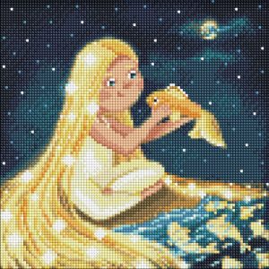 Алмазна мозаїка без підрамника "Таємна річка" з АВ стразами 30х30 см