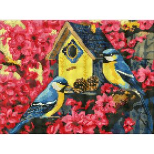 Алмазна мозаїка без підрамника "Затишна шпаківня" 30х40 см