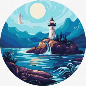 Картина за номерами "Яскравий маяк" d26 см