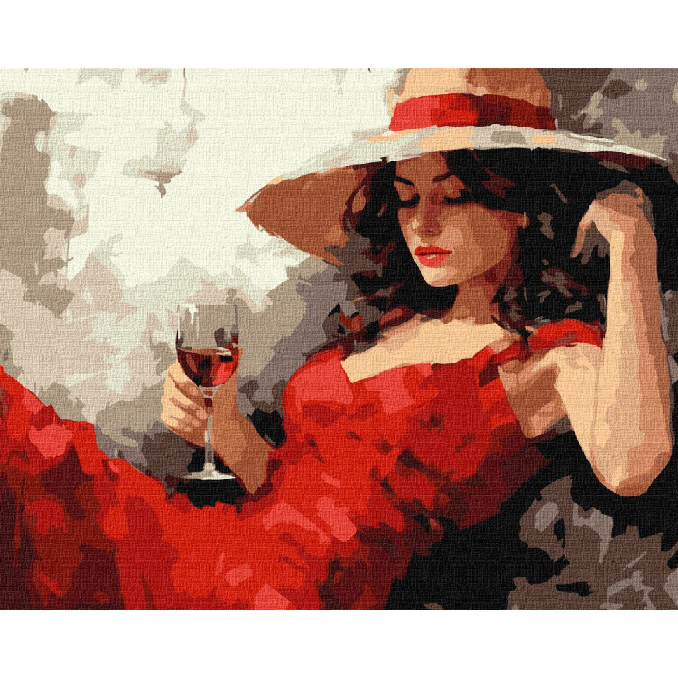 Картина за номерами "Дівчина в капелюсі" 40х50 см Картина по номерам "Девушка в шляпе" 40х50 см