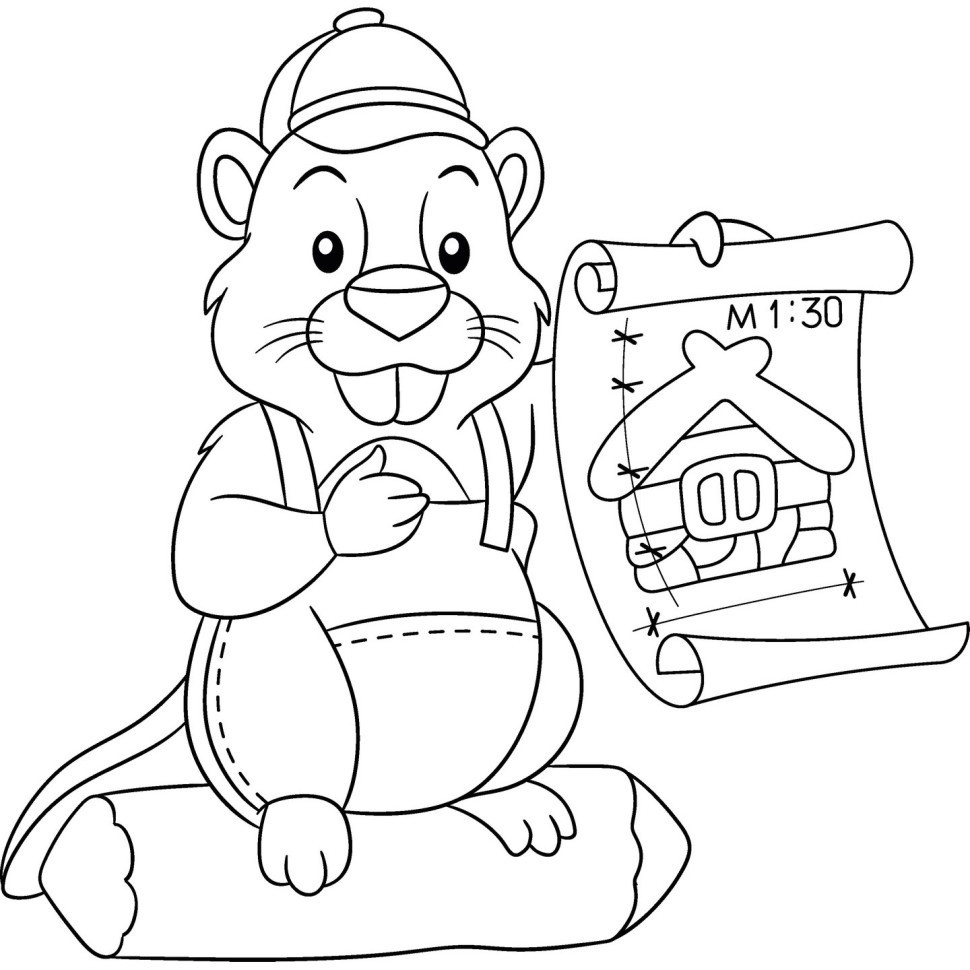 Розпис по полотну "Бобер" 25х30 см Розпис по полотну "Бобер" 25х30 см