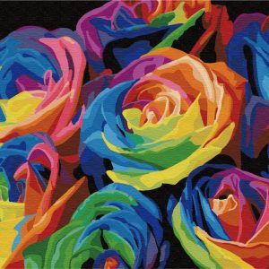 Картина за номерами. Brushme "Райдужні троянди", 40х50 см