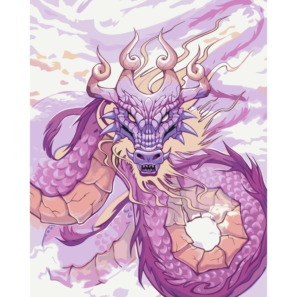 Картина за номерами "Фіолетовий дракон" 40х50 см Картина за номерами "Фіолетовий дракон" 40х50 см