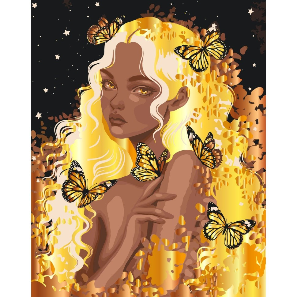 Картина за номерами "Золотава фея" 40х50 см, з металізованими фарбами Картина за номерами "Золотава фея" 40х50 см, з металізованими фарбами