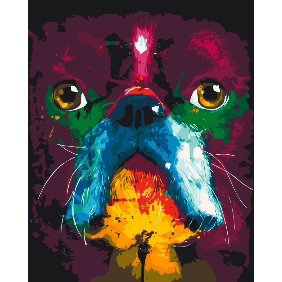 Картина за номерами "Французький бульдог" 40х50 см Картина за номерами "Французький бульдог" 40х50 см