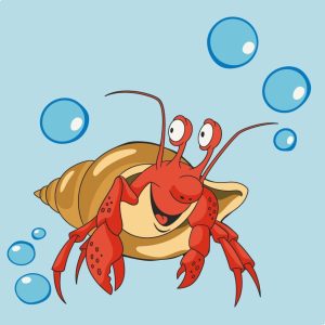 Картина по номерам "Краб в ракушке" 30х30 см