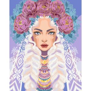 Картина по номерам "Госпожа Пион" 40х50 см