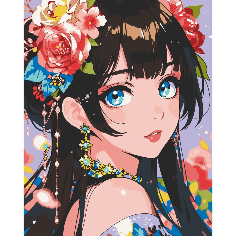 Картина за номерами "Блакитноока квітка" 40х50 см Картина за номерами "Блакитноока квітка" 40х50 см