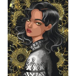 Картина по номерам "Бесподобная" с металлизированными красками 40х50 см