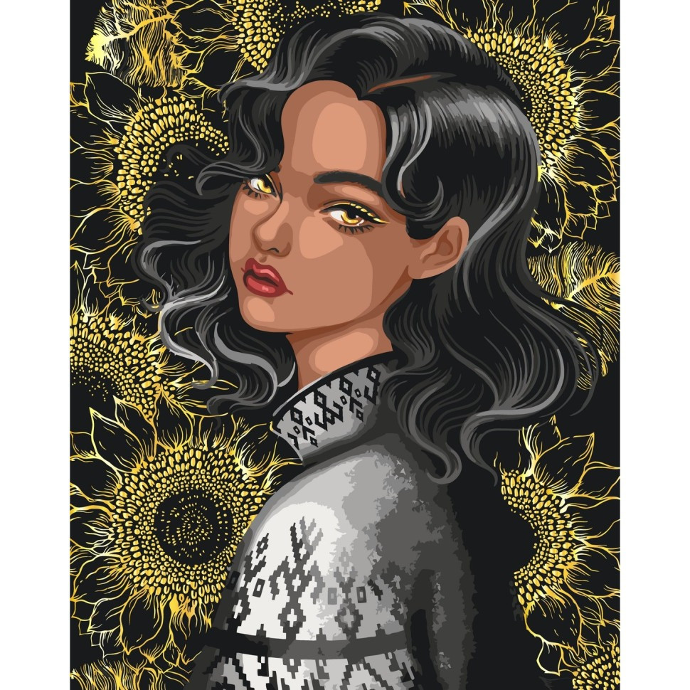 Картина за номерами "Незрівнянна" з металізованими фарбами 40х50 см Картина по номерам "Бесподобная" с металлизированными красками 40х50 см