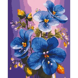 Картина по номерам "Синие фиалки" 40х50 см