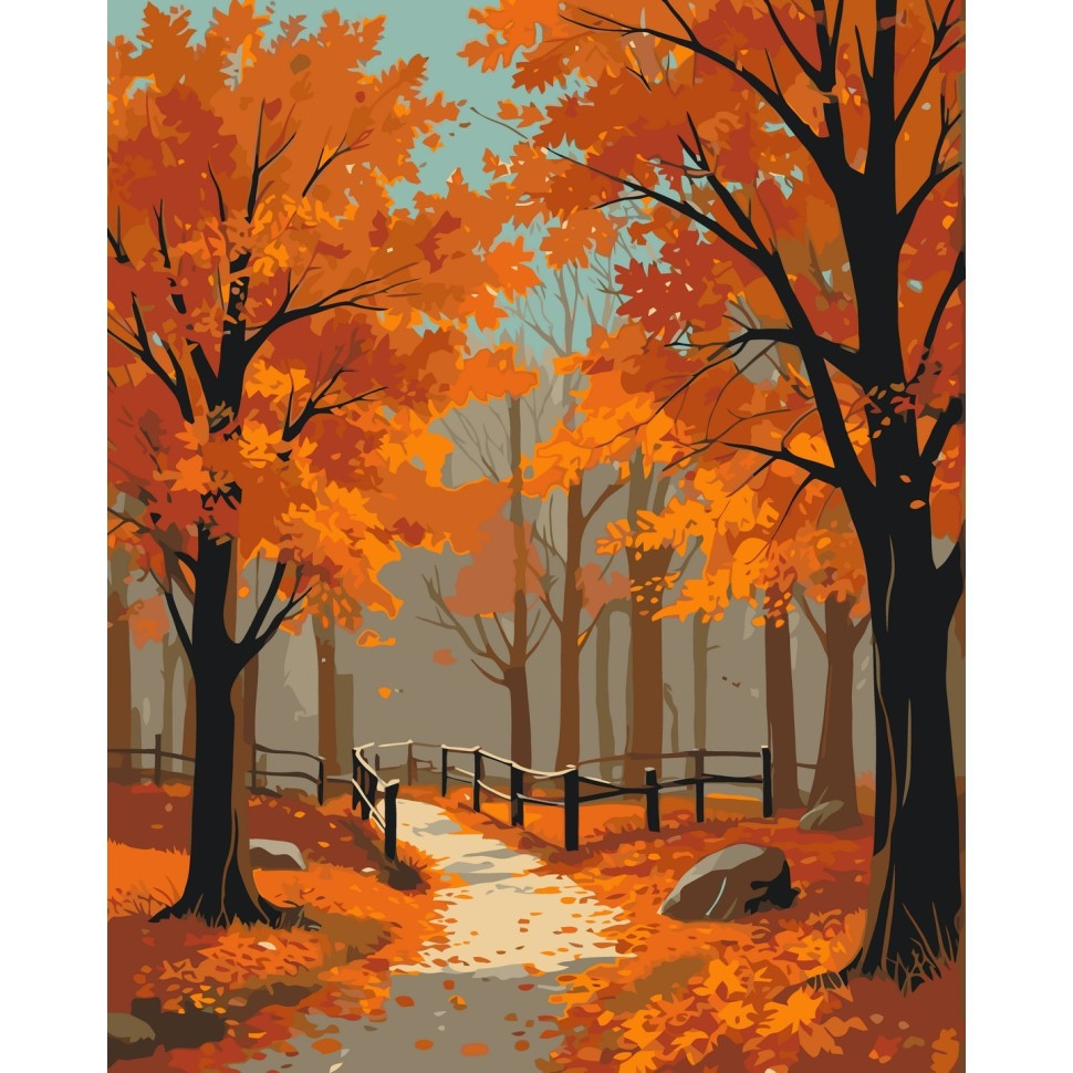 Картина за номерами "Осінній ліс" 40х50 см Картина за номерами "Осінній ліс" 40х50 см